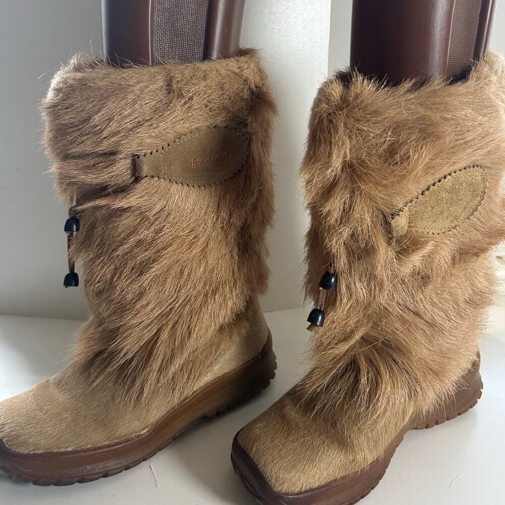 Pajar Tan Womens Fur Snow Ski Boots Sz 40/8.5